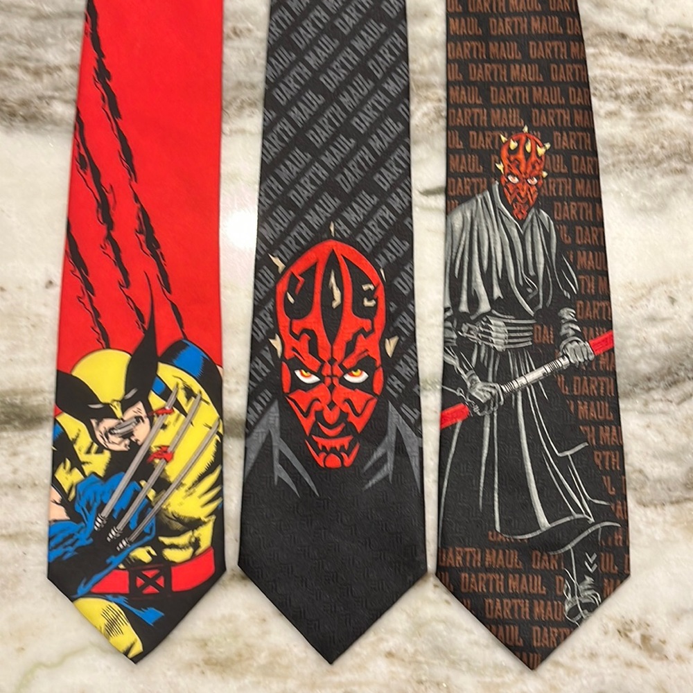 Darth Maul and Wolverine ties